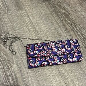 Elegant Purple Patterned Clutch 80s Party